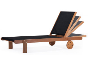 Lettino da sole in legno esotico "Saigon" - Acero - Nero 2