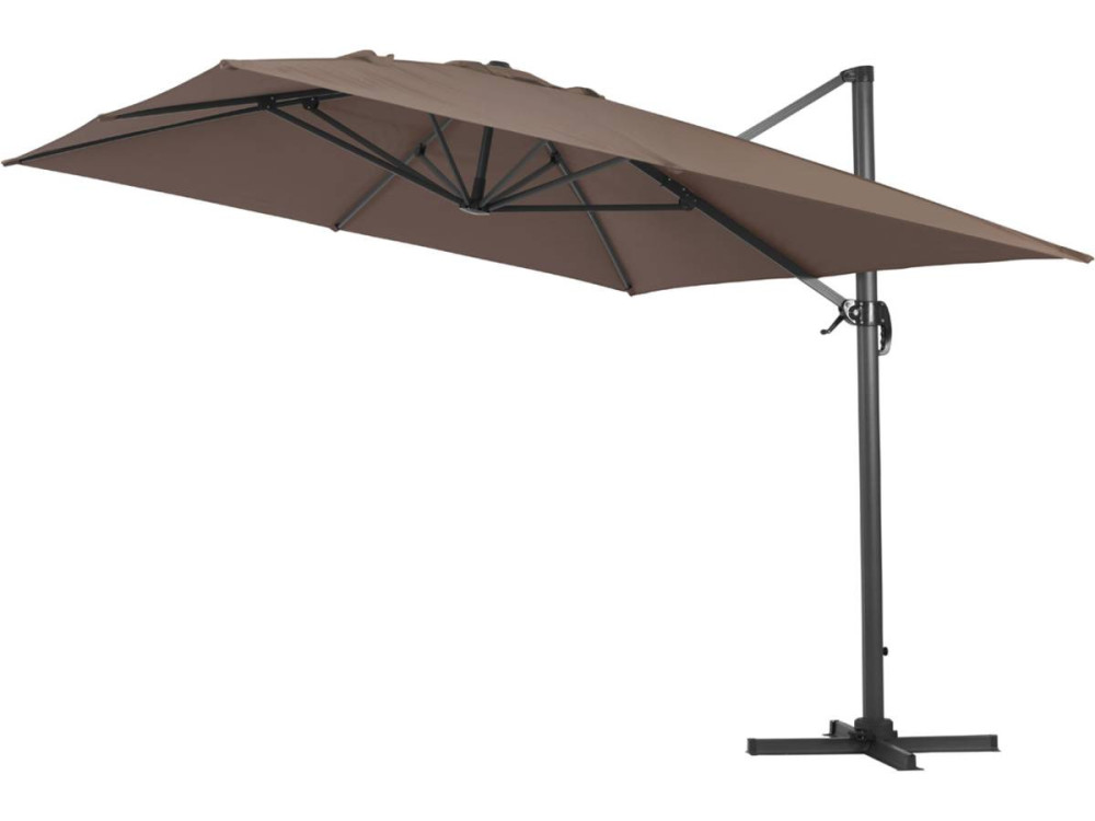 Parasole decentrato da giardino Alu "Sun 4" - Rettangolo - 3 x 4 m - Talpa + Copertura protettiva