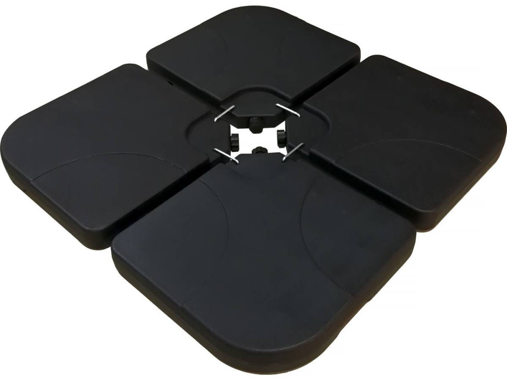 Ombrellone da giardino offset "Soleil" - Quadrato - 2,5 x 2,5 m - Nero + Piastrelle di zavorra incluse