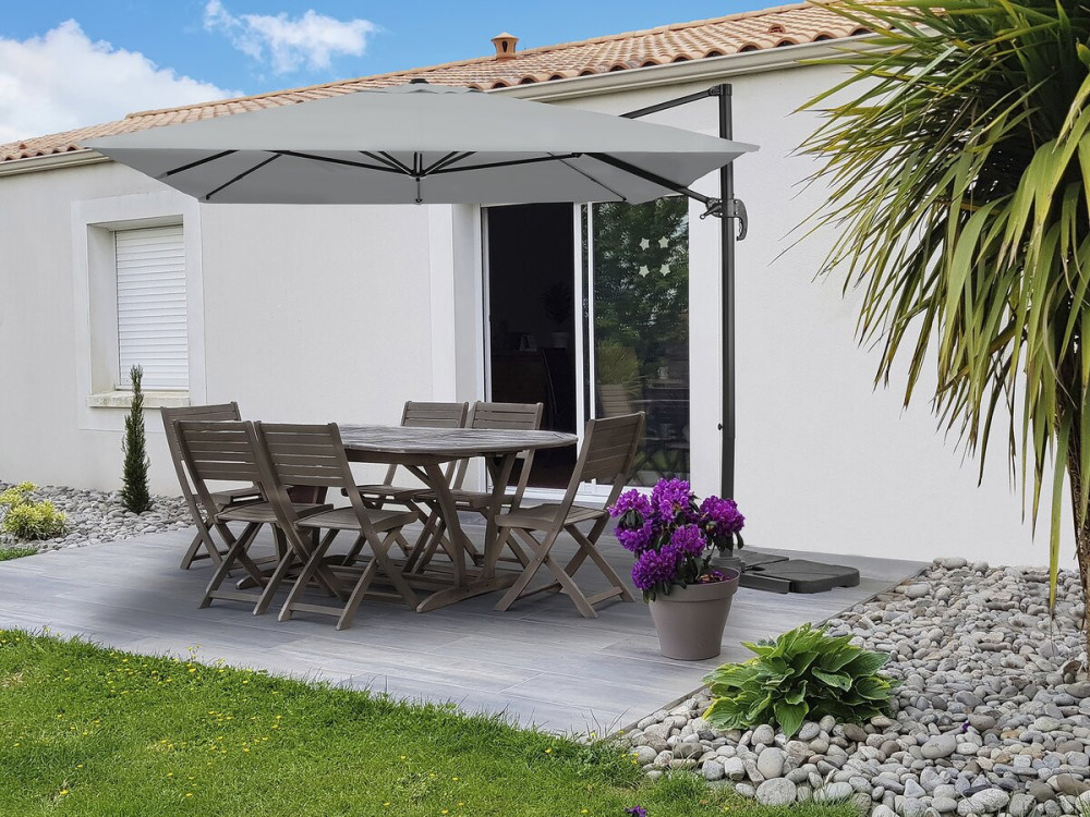 Ombrellone da giardino a sbalzo in alluminio "Sky 4" - 3 x 4 m - Grigio