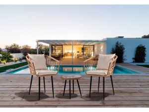 Mobile da giardino in rattan "Vela" - 2 posti - Marrone 2
