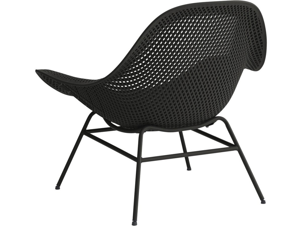Set di 2 poltrone da giardino "Soléna" con tavolino - Nero