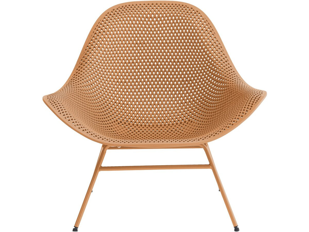 Set di 2 poltrone da giardino "Soléna" con tavolino - Arancione