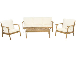 Set di mobili da giardino in legno d'acacia con cuscini "Chilwell" - 5 posti - Beige