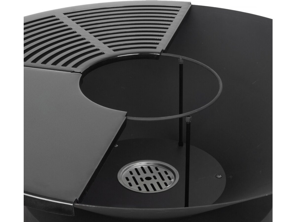 Braciere "Cesar premium" a carbonella e legna per barbecue plancha - Ø 81 cm - Nero