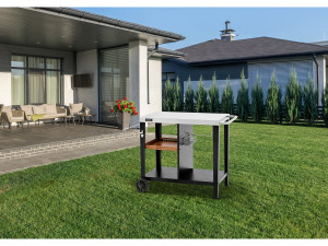 Carrello per barbecue "Gelia" 117 x 59 cm - Acciaio inossidabile - Nero 2