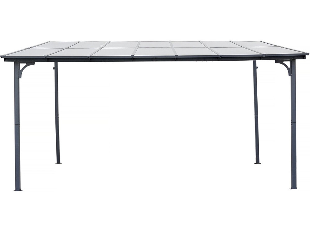 Pergola addossata "Marvin" - 4 x 3 m - 423 x 298 x 243 cm - Grigio scuro