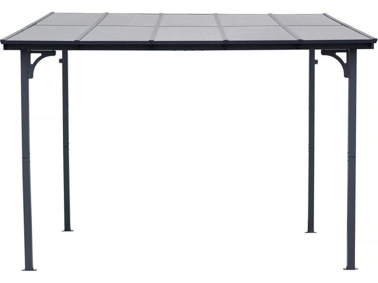 Pergola addossata "Marvin" - 3 x 3 m - 304 x 298 x 243 cm - Grigio scuro