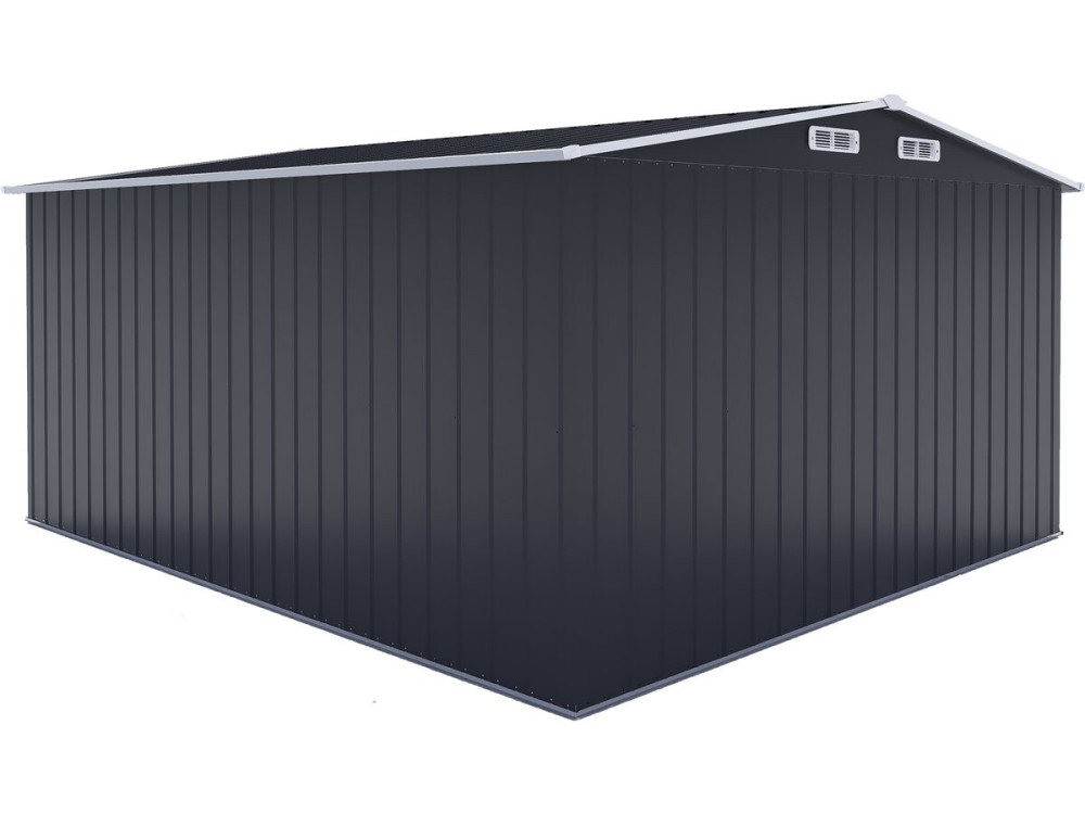 Casetta da giardino in metallo con porta scorrevole "Boston" - 13 m² - Grigio