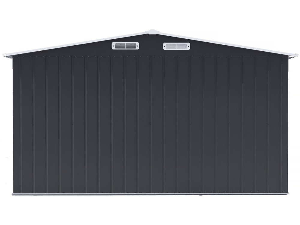 Casetta da giardino in metallo con porta scorrevole "Boston" - 13 m² - Grigio