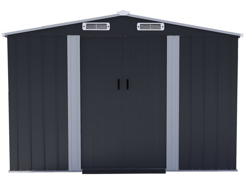 Casetta da giardino in metallo "Boston" con porta scorrevole - 8 m² - Grigio
