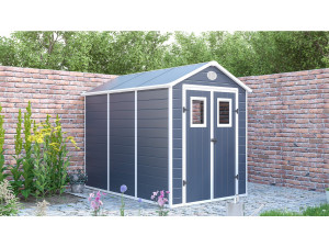 Casetta da giardino in resina "Texas" - 5,23 m² - Kit di ancoraggio incluso - Antracite 2