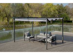 Pergola in alluminio con tetto retrattile - 3 x 4 m - Antracite 2