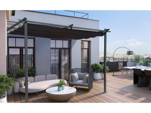 Pergola con tetto retrattile - 3 x 3 m - grigio antracite 2