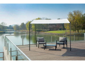 Pergola metallica inclinata - 3 x 2,5 m - Beige 2