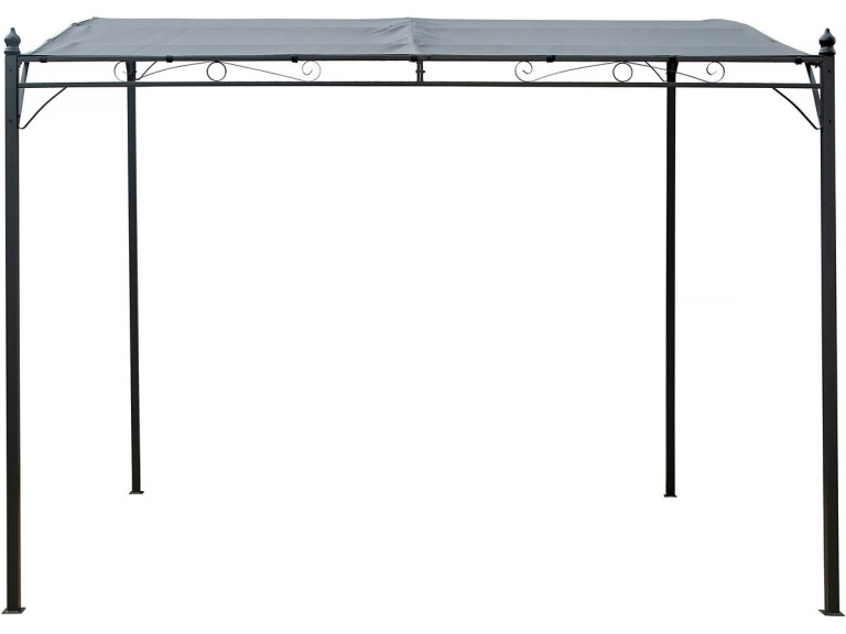 Pergola inclinata in metallo addossato - 3 x 2,5 m - Grigio