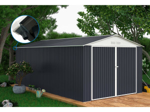Garage in metallo "Houston" - 18,56 m² con grondaia - Antracite 2