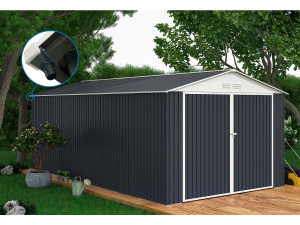 Garage in metallo "Houston" - 15,36 m² con grondaia  - Antracite 2