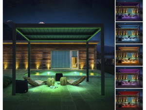 Pergola bioclimatica "Windsor" in alluminio con led 3 x 4 - Grigio 2