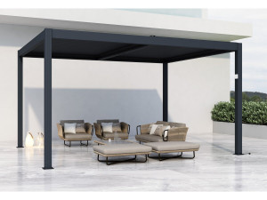 Pergola bioclimatica motorizzata a led "Windsor" in alluminio 3 x 4 - Grigio 2