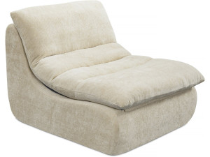 Chaise longue in tessuto testurizzato "Candela" - 81 x 96 x 75 cm - Beige