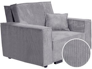 Poltrona trasformabile in velluto a coste "Clivia" - Grigio