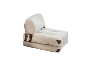 Poltrona-letto in tessuto "Fold" - 80 x 60 x 70 cm - Crema