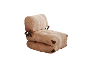 Poltrona-letto in tessuto "Fold" - 80 x 60 x 70 cm - Marrone