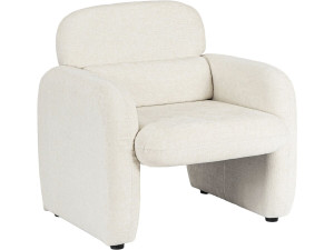 Poltrona lounge "Cozmo" in tessuto screziato - 78 x 79 x 77 cm - Crema