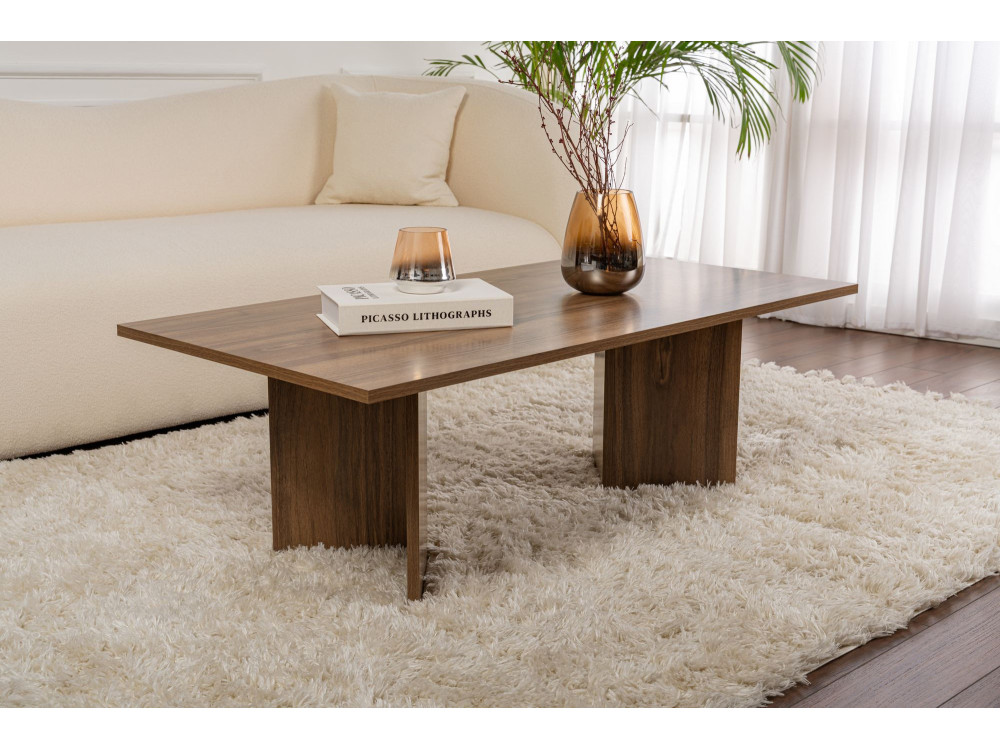 Tavolino da caffè in legno "Sabin" - 60 x 119 x 40 cm - Noce