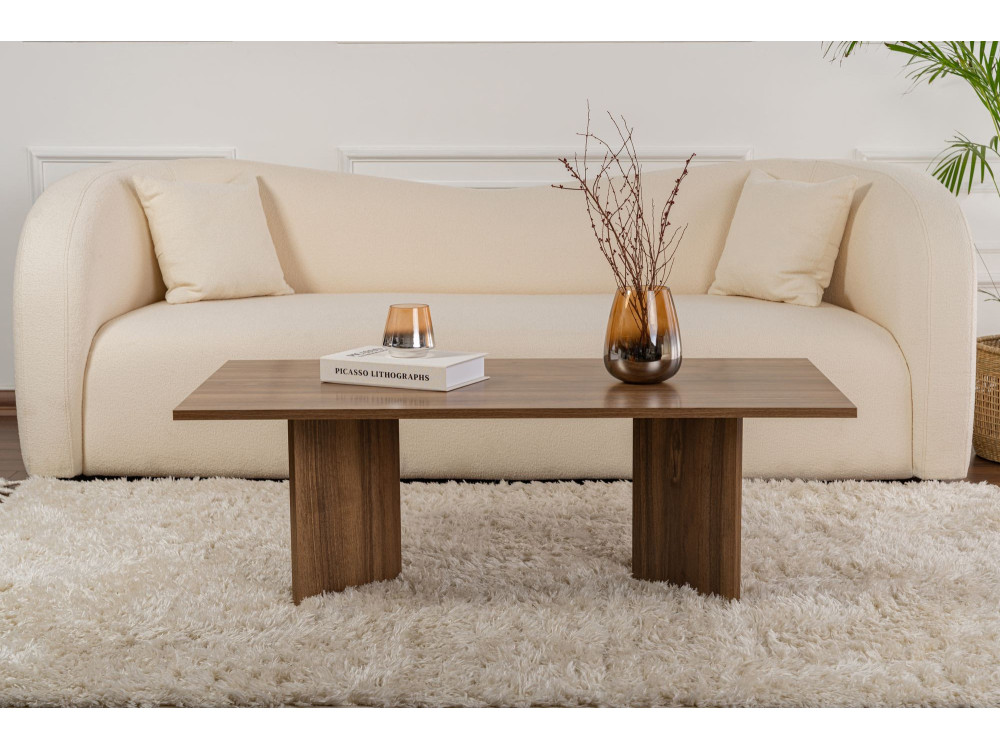 Tavolino da caffè in legno "Sabin" - 60 x 119 x 40 cm - Noce