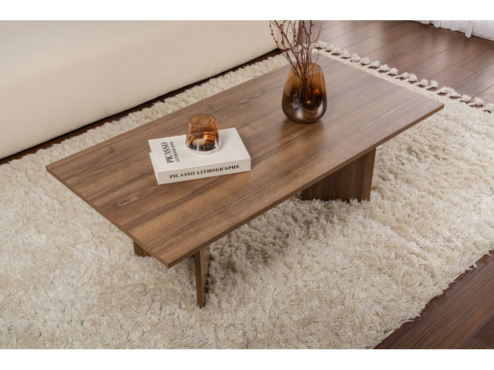 Tavolino da caffè in legno "Sabin" - 60 x 119 x 40 cm - Noce