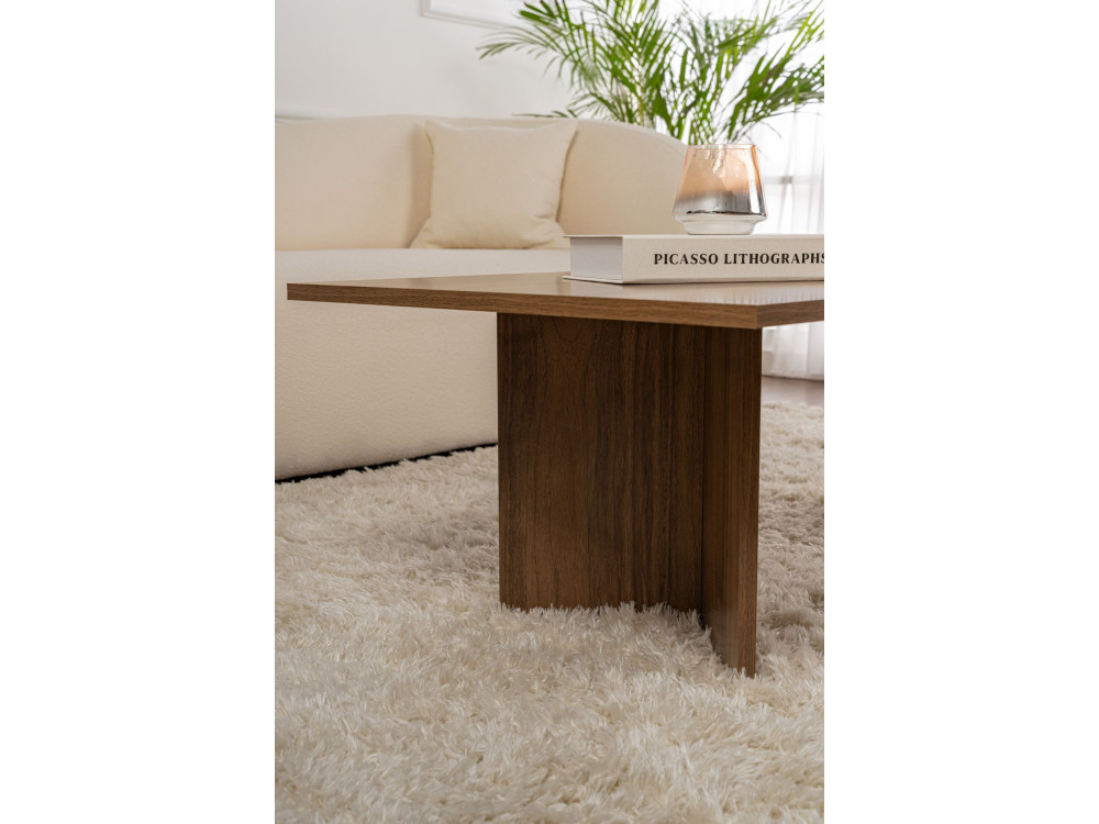 Tavolino da caffè in legno "Sabin" - 60 x 119 x 40 cm - Noce