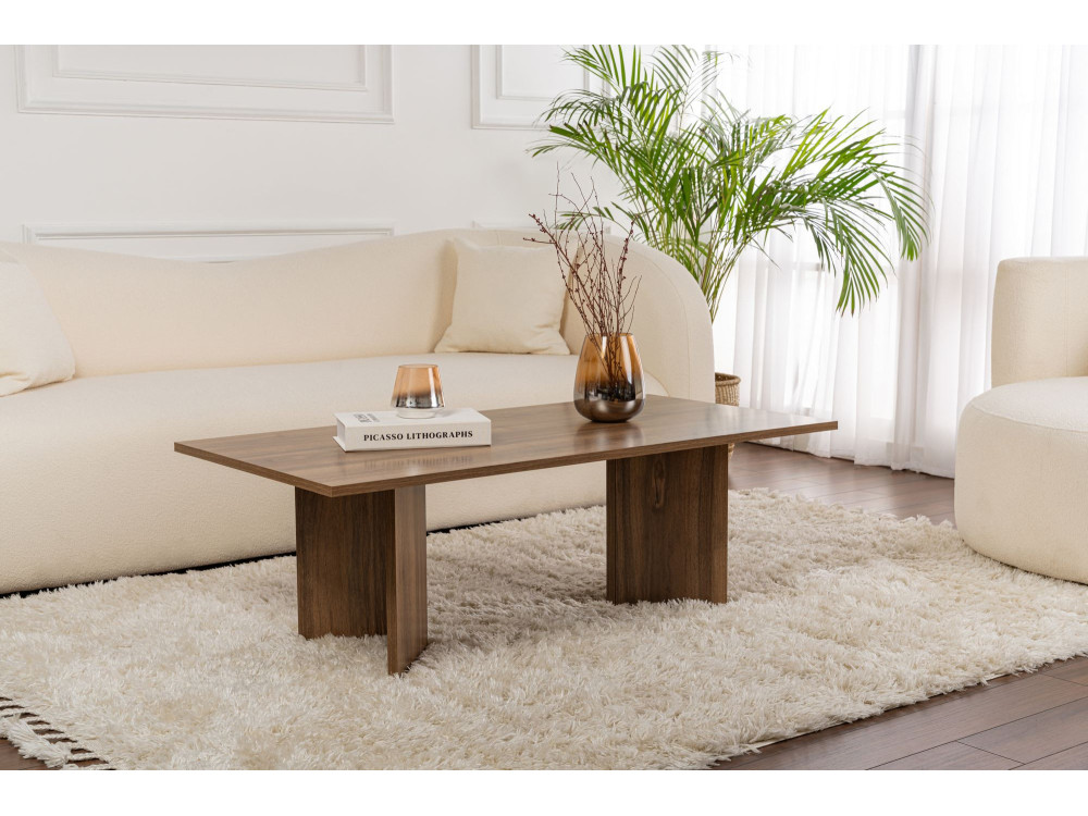Tavolino da caffè in legno "Sabin" - 60 x 119 x 40 cm - Noce