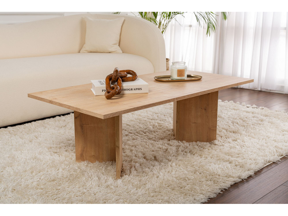 Tavolino da caffè in legno "Sabin" - 60 x 119 x 40 cm - Rovere Zaffiro
