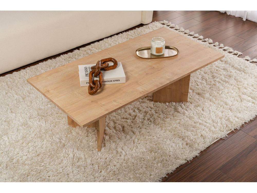 Tavolino da caffè in legno "Sabin" - 60 x 119 x 40 cm - Rovere Zaffiro