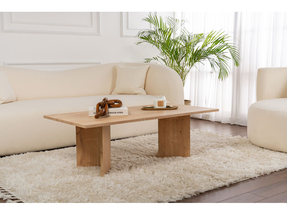 Tavolino da caffè in legno "Sabin" - 60 x 119 x 40 cm - Rovere Zaffiro