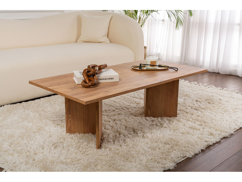 Tavolino da caffè in legno "Sabin" - 60 x 119 x 40 cm - Pino atlantico