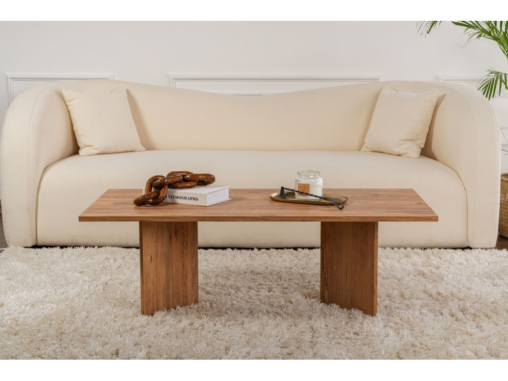 Tavolino da caffè in legno "Sabin" - 60 x 119 x 40 cm - Pino atlantico