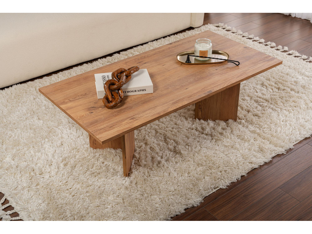 Tavolino da caffè in legno "Sabin" - 60 x 119 x 40 cm - Pino atlantico