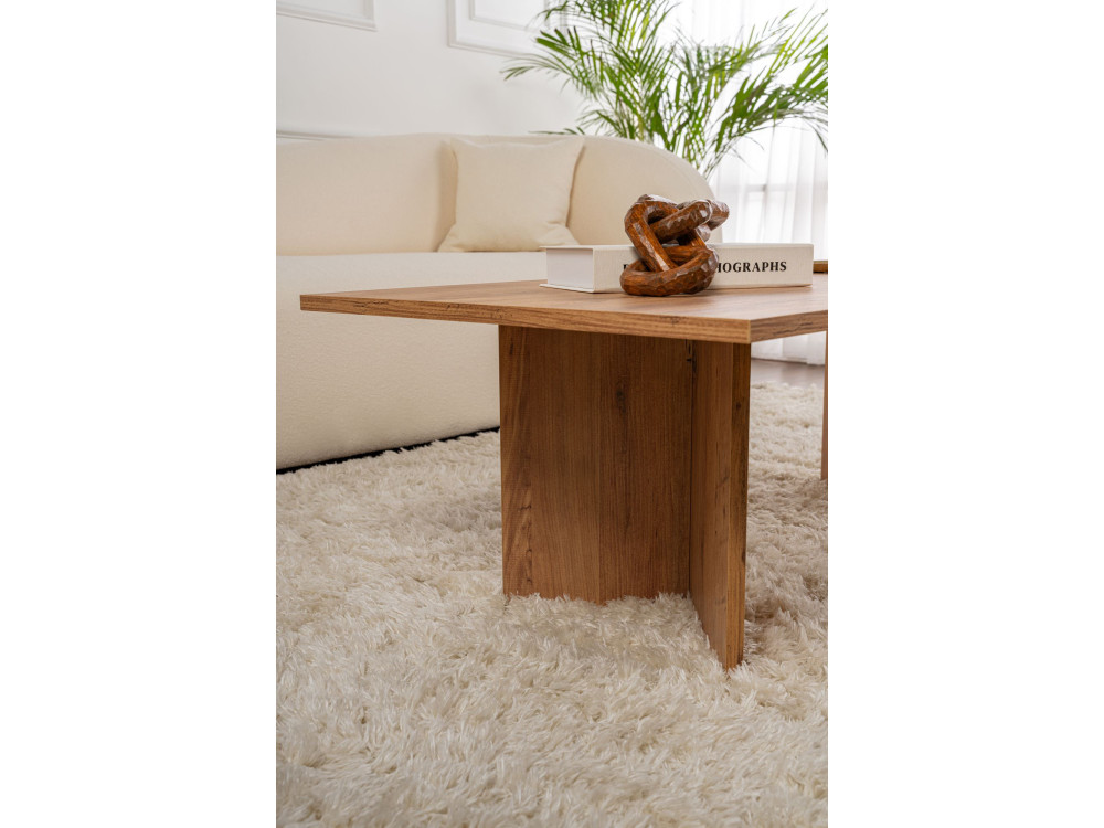 Tavolino da caffè in legno "Sabin" - 60 x 119 x 40 cm - Pino atlantico