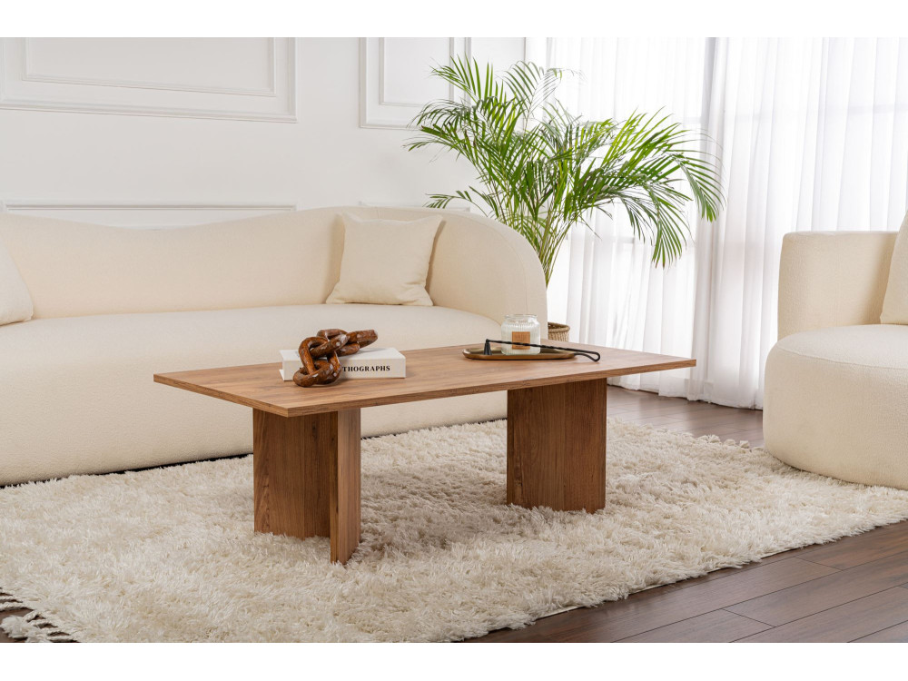 Tavolino da caffè in legno "Sabin" - 60 x 119 x 40 cm - Pino atlantico