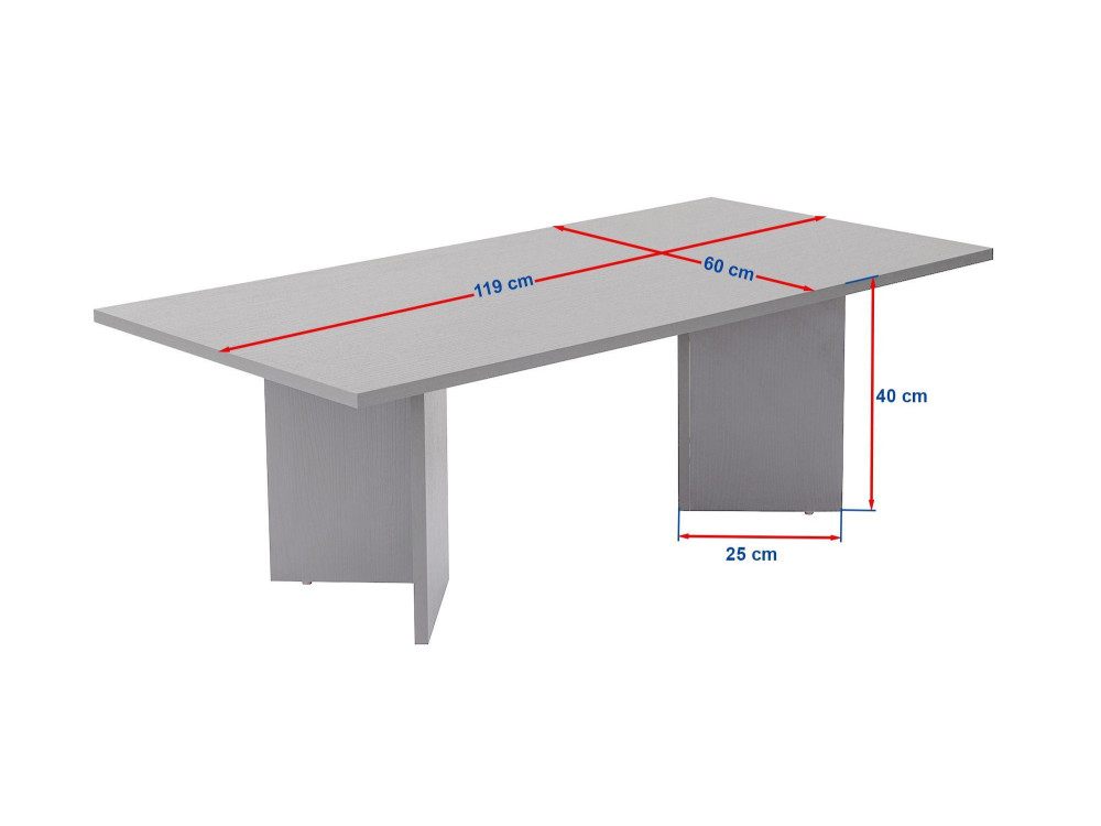 Tavolino da caffè in legno "Sabin" - 60 x 119 x 40 cm - Pino atlantico