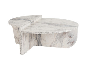 Tavolino in legno "Orion" 90 x 60 x 30 cm - marmo Fresia