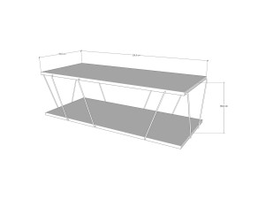 Tavolino da caffè in legno Zisino - 120 x 50 x 30 cm - Pino