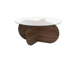 Tavolo basso in legno "Aeris" - 75 x 75 x 35 cm - Noyer Trasparente