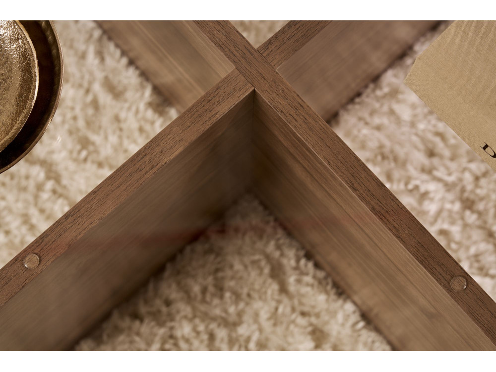 Tavolo basso in legno "Aeris" - 75 x 75 x 35 cm - Noyer Trasparente