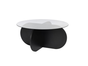 Tavolo basso in legno "Aeris" - 75 x 75 x 35 cm - Bois Noir Fumée