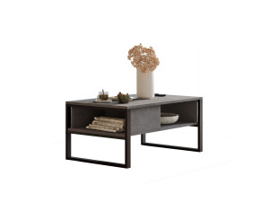 Tavolino da caffè in legno "ML34" - 100 x 59 x 44 cm - Argento