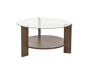 Tavolino in legno "Clara" - 75 x 75 x 40 cm - NoceTrasparente